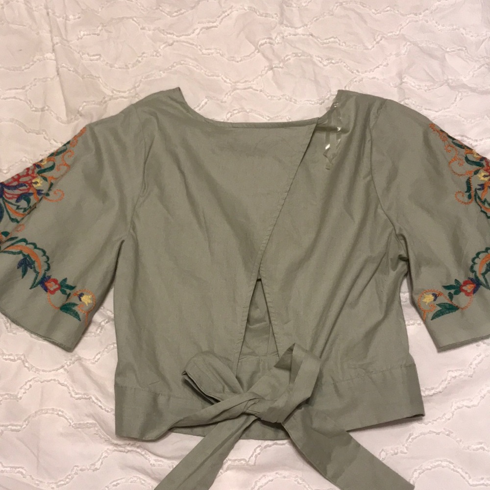 Bell Sleeve embroidered top